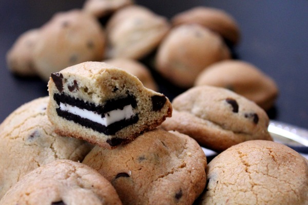 chocolate chip cookies with oreos inside. These cookies were so large
