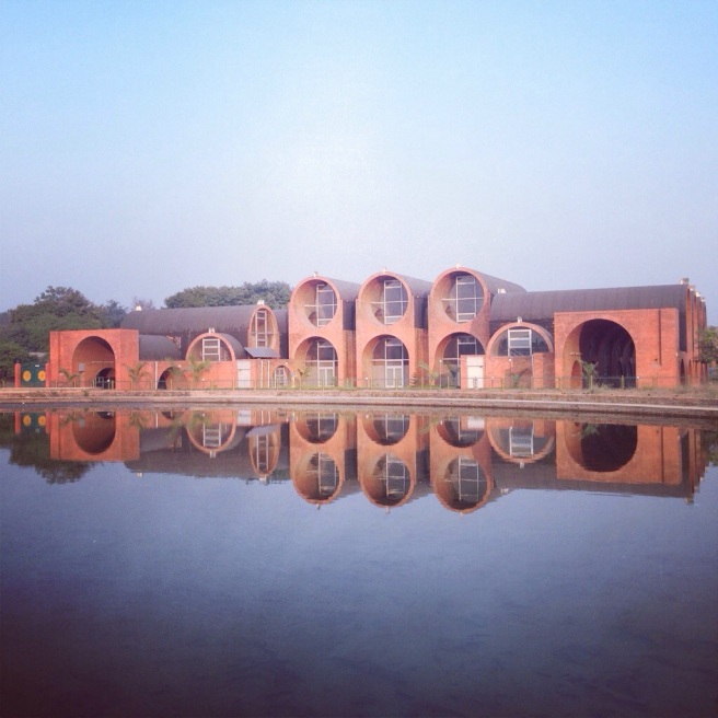 This is the Lumbini Museum, that sits at one far end of the central canal. Architecturally, it was love at first sight.